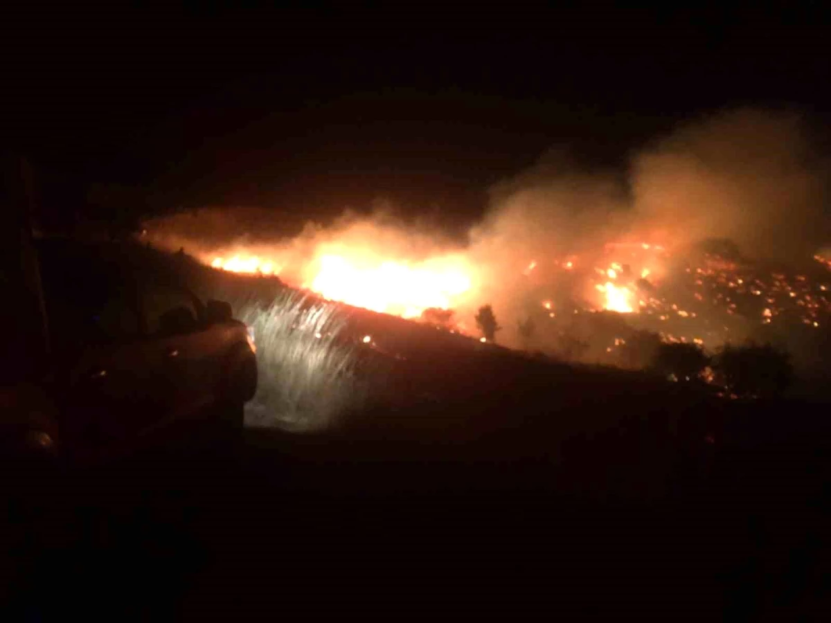 Malatya'da Hekimhan ilçesinde çıkan yangın söndürülüyor